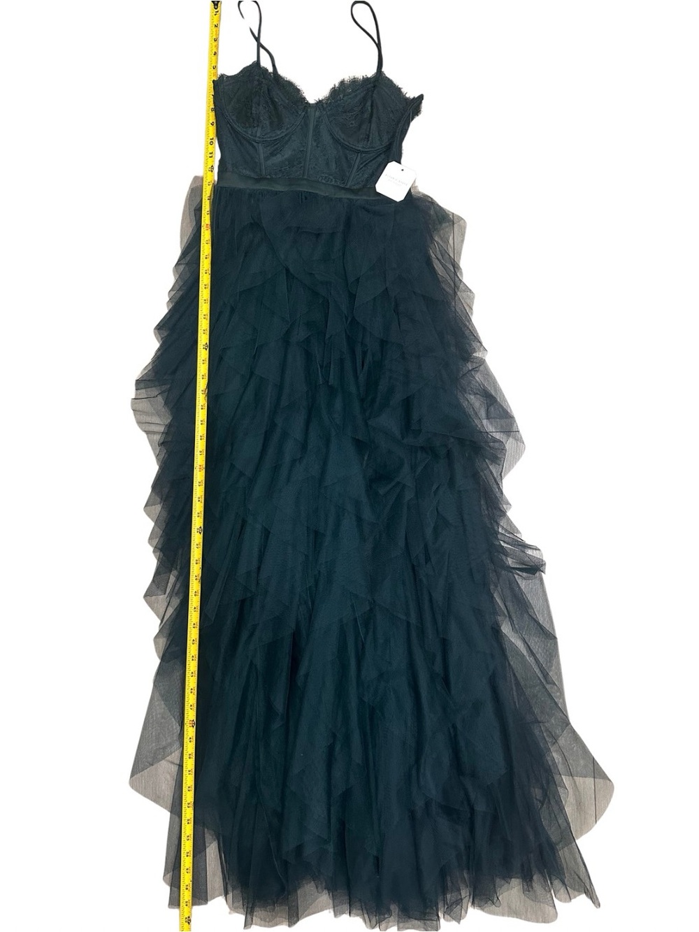 Alrar’d State Evelinah Ruffle Tulle Maxi Dress Hunter Green Medium Fairycore NWT - Picture 7 of 11